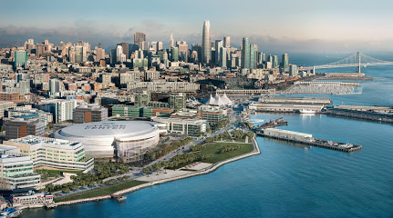 Chase Center with cityscape behind