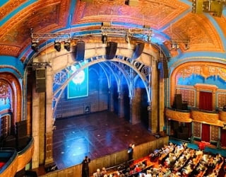 Curran Theater interior stage with crowd in the seats