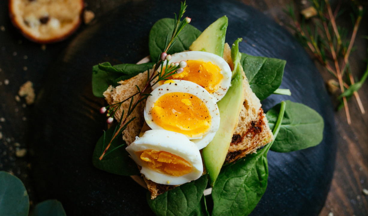Egg and avocado on bread