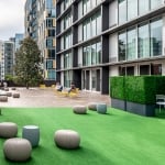 outdoor terrace green space with astroturf