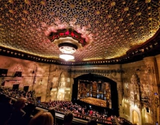 Orpheum theatre interior with full crowd